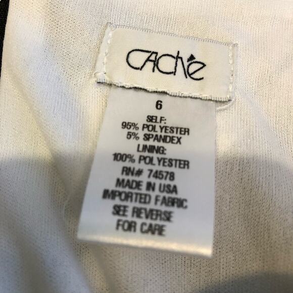 Cache black white chevron peplum belted sleeveless sheath dress size 6 NWOT - Picture 8 of 16